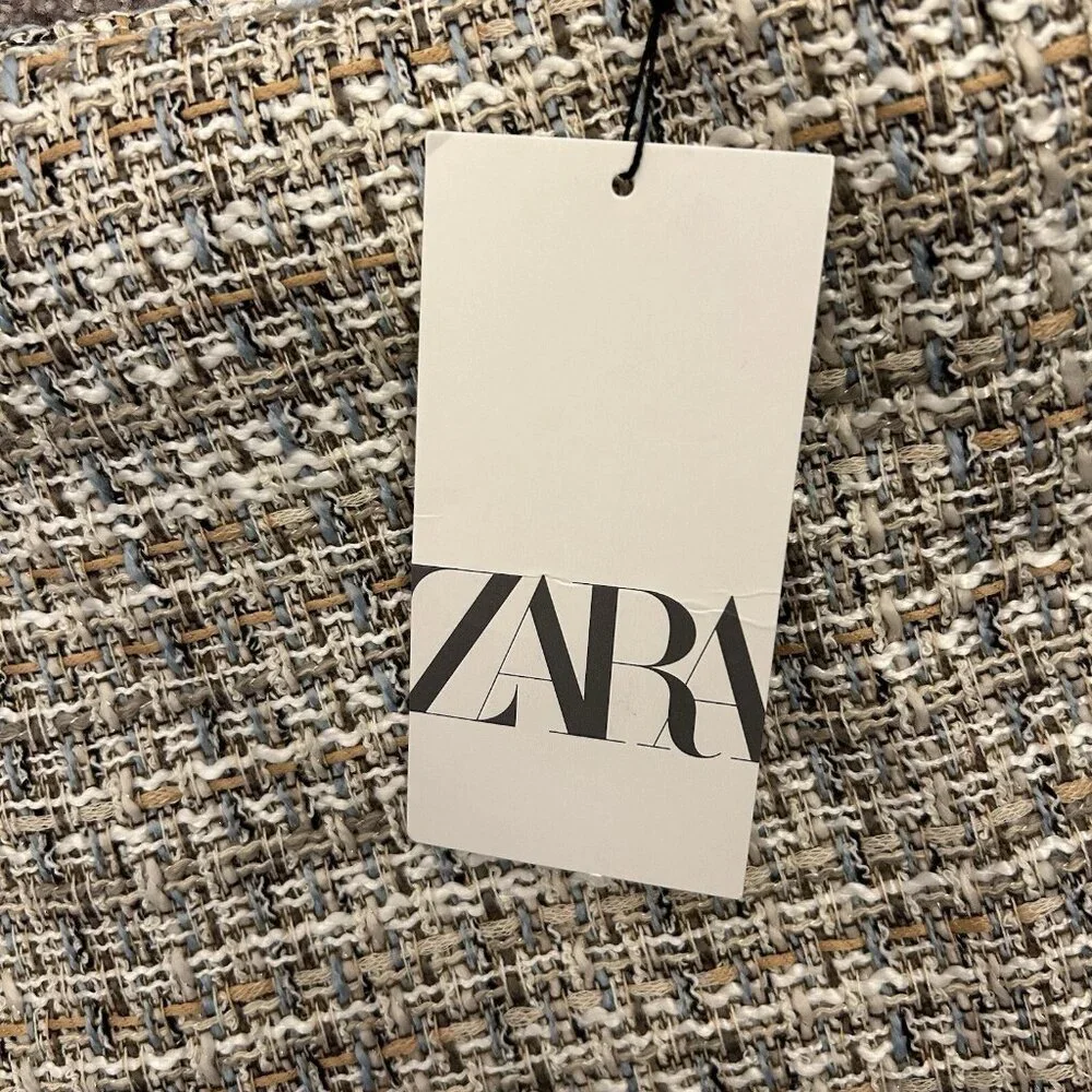 Zara Women's Mini Skort Built-In Shorts Size XL Woven Side Zip Closure NWT - Picture 11 of 14